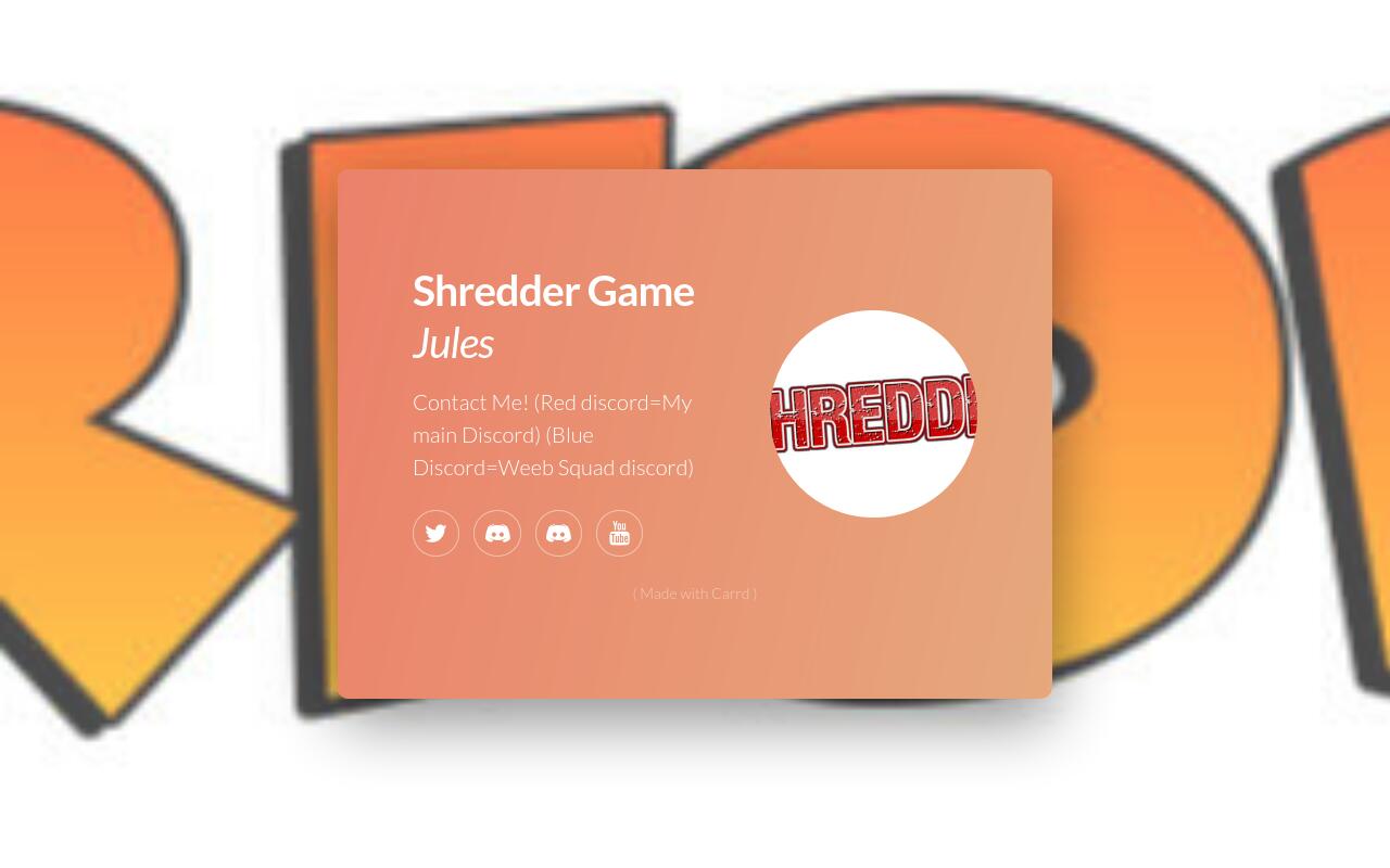 Carrd profile picture for @shredder